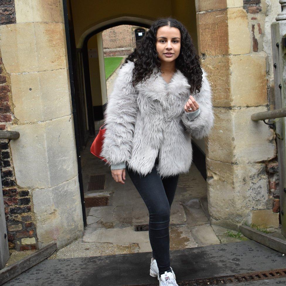 Anoushka looking round Cambridge University