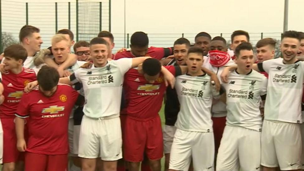 Players in the charity match