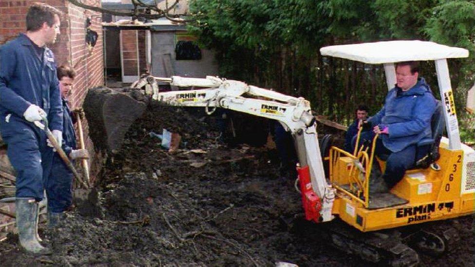 Police diggers at 25 Cromwell Street