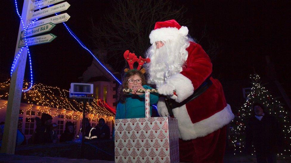 Santa and girl