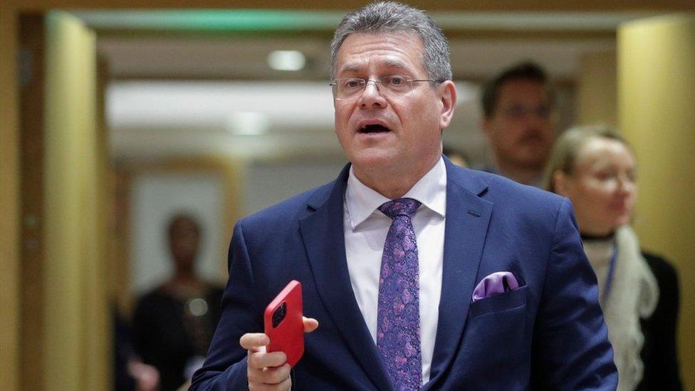 EU Commission Vice President Maros Sefcovic arrives for the start of a European Affairs Ministers council, in Brussels, Belgium, 06 February 2023.