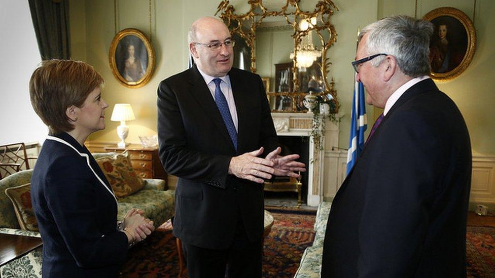 Phil Hogan, Nicola Sturgeon and Fergus Ewing at Bute House