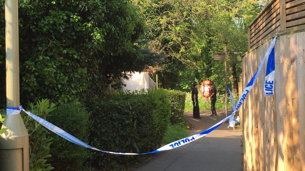 Cordoned off footpath