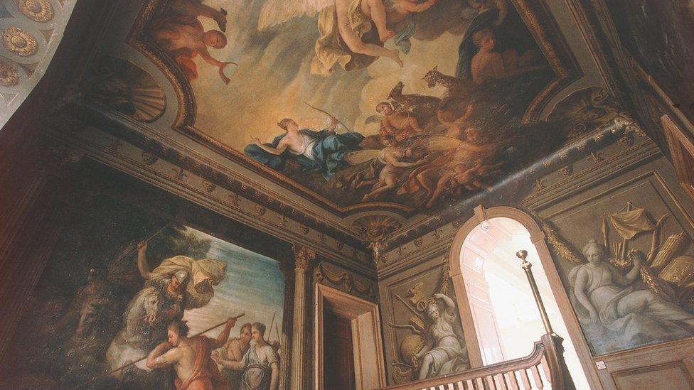 Baroque mural inside Sherborne House