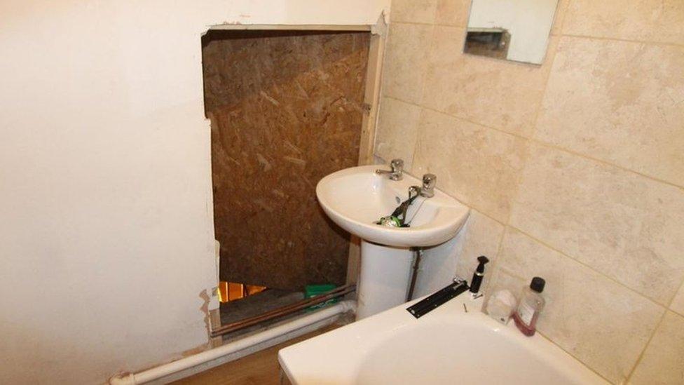 Secret door in bathroom