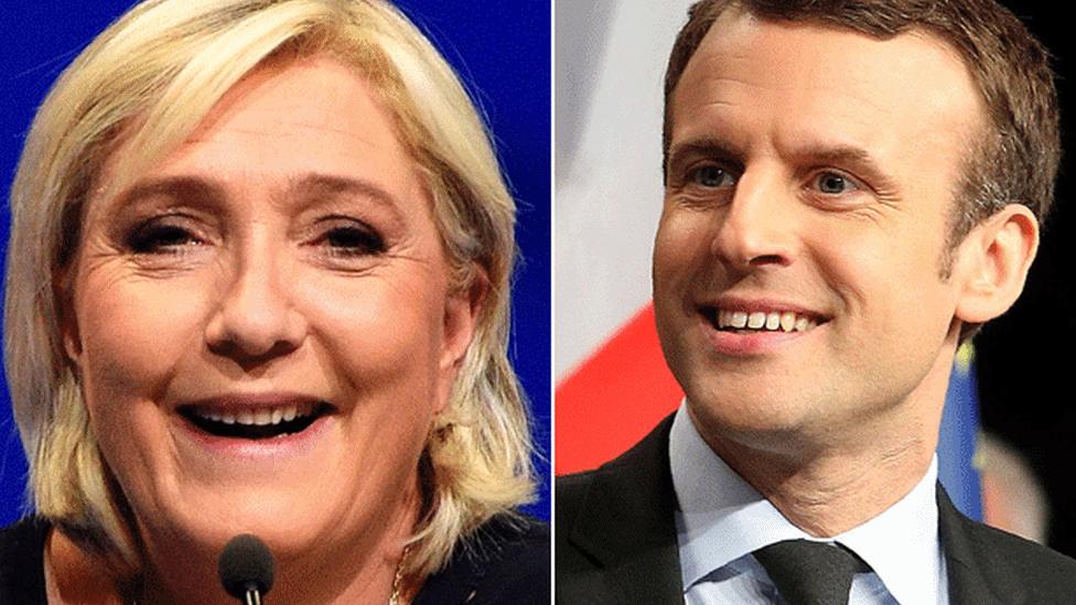 Marine Le Pen and Emmanuel Macron