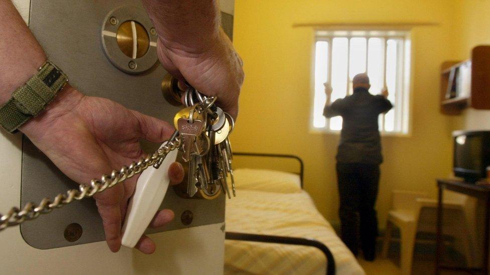 Man in a prison cell