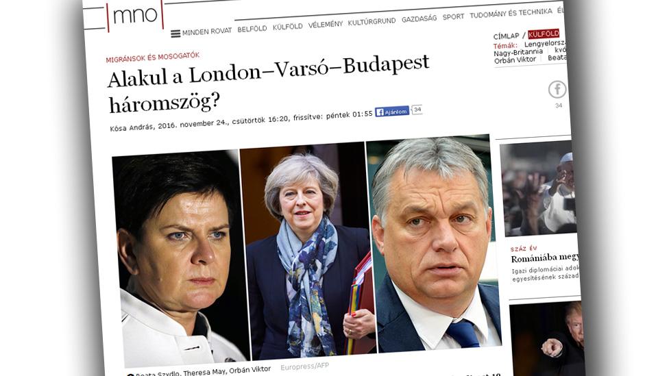 Screen grab from the online edition of Hungarian newspaper Magyar Nemzet