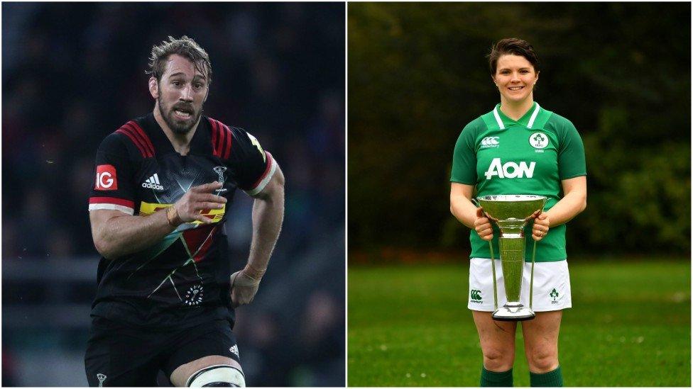 Chris Robshaw (L) Ciara Griffin (R)