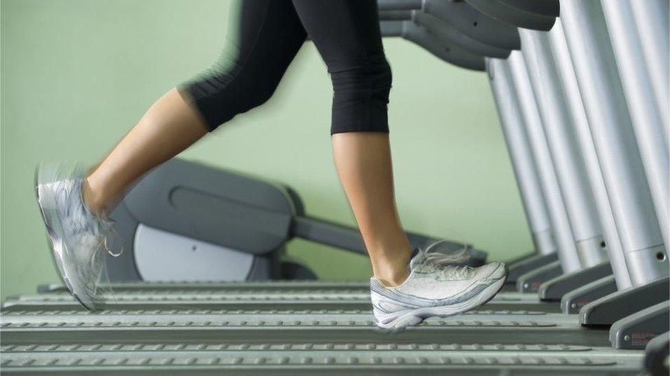 Woman on treadmill