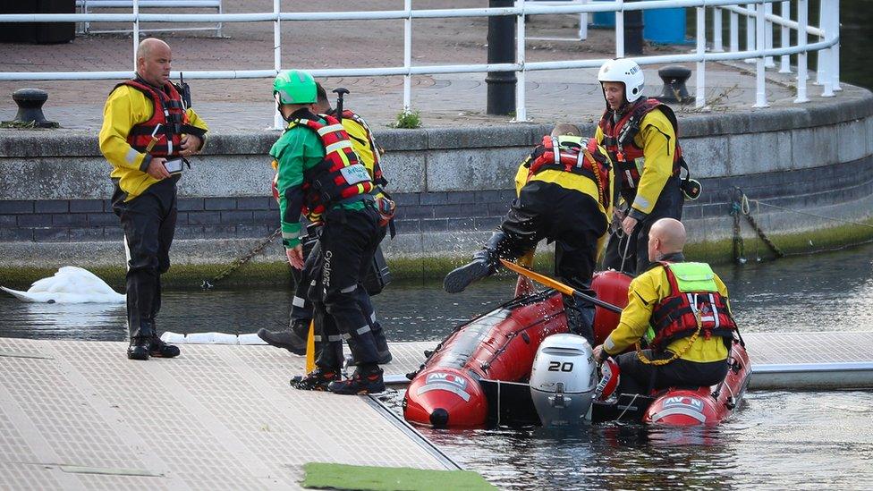 Search workers at Salford Quays