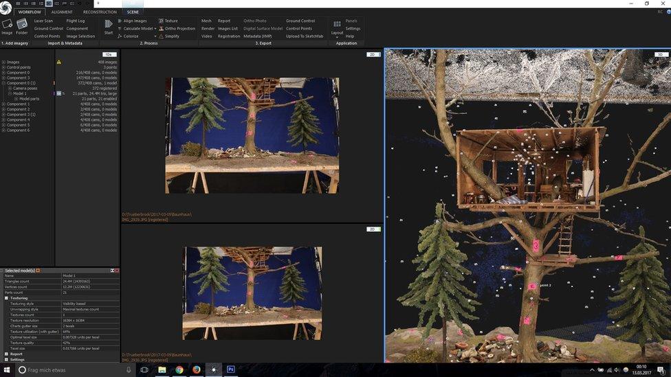 A screenshot of photogrammetry software