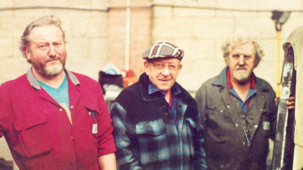 From left: Philip, Norman and Frank Burton