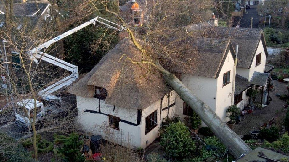 Damaged house