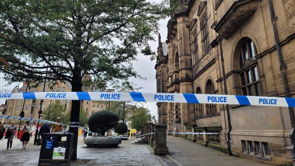 The teenager was found injured near Sheffield's town hall in Norfolk Street