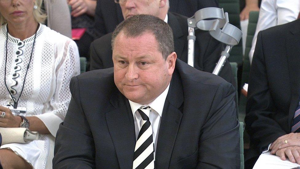 Mike Ashley at a parliamentary committee