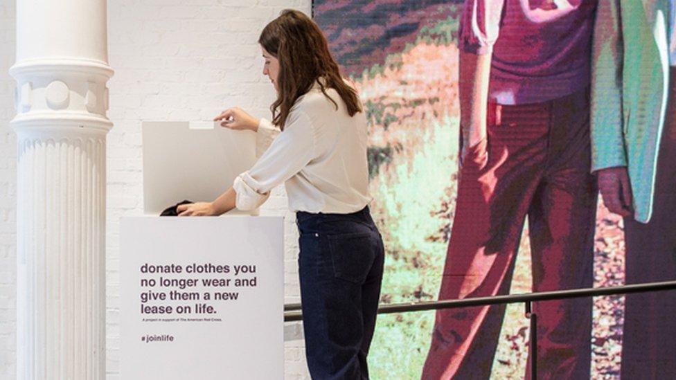 Zara has boxes in stores encouraging customers to donate clothes they don't wear