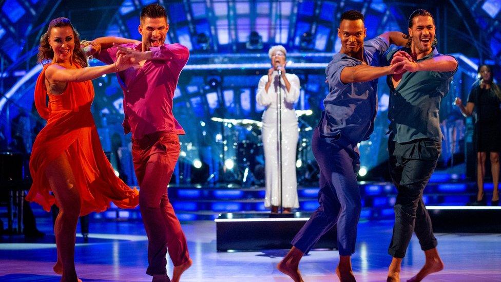 Graziano Di Prima and Johannes Radebe with other dancers on Strictly Come Dancing