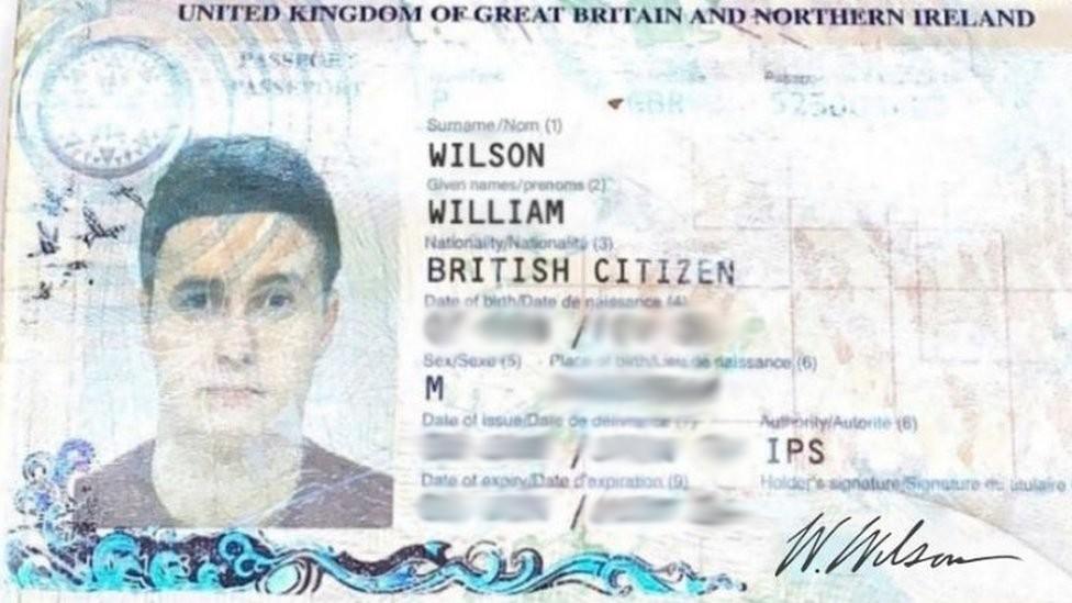 The fake passport used by William Wilson