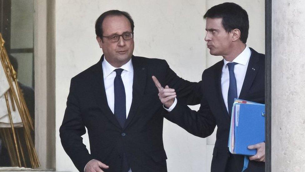 President Francois Hollande (left) and Prime Minister Manuel Valls. Photo: February 2016