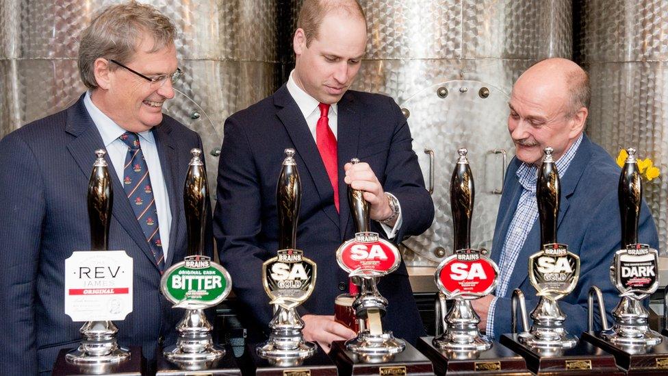 Prince William opened the new Brains brewery in Cardiff Bay in 2019