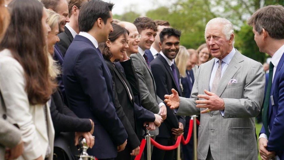 King Charles III meeting people in Cambridge