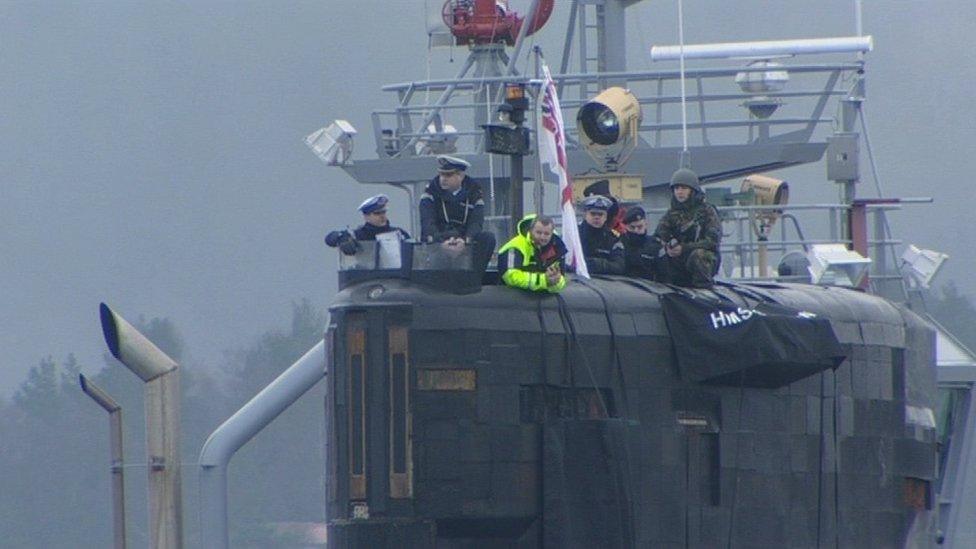 Steve Aiken on board a Royal Navy ship