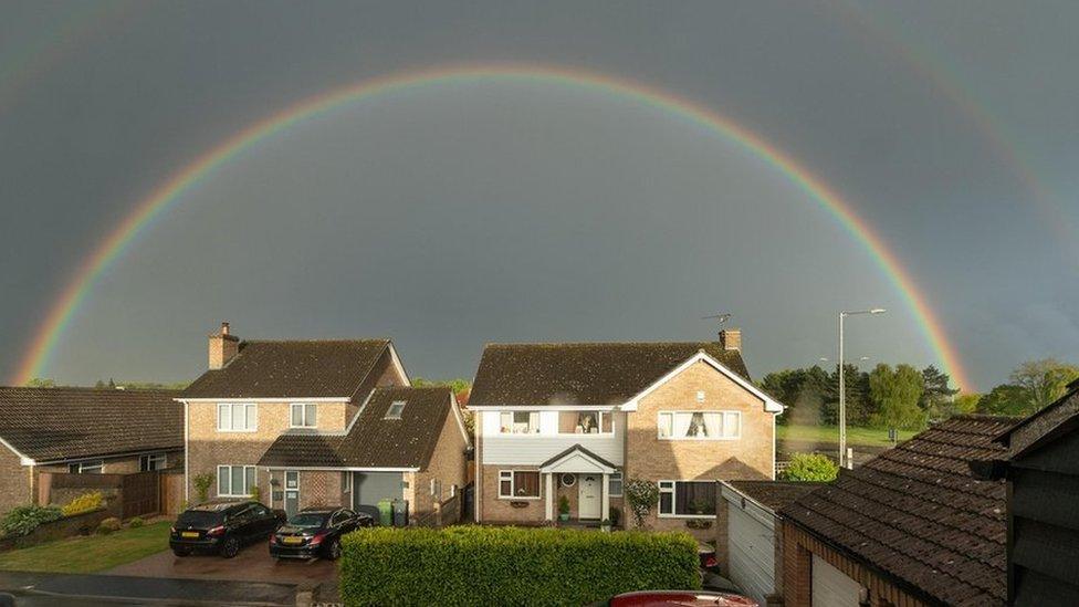 A double rainbow in Thetford. in Norfolk