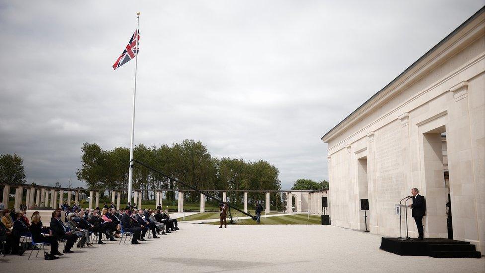 British Ambassador to France Lord Edward Llewellyn at the Normandy Memorial