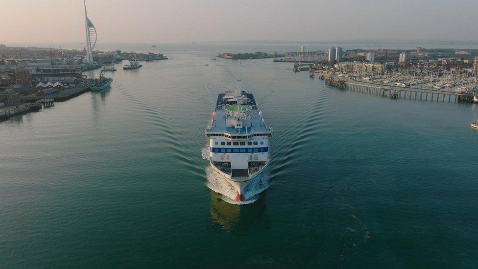 Ship entering Portsmouth