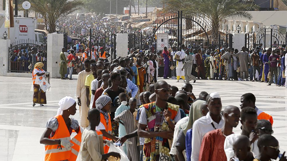 People queuing at the tomb of the Mouride Brotherhood founder in Touba, Dakar - 2018