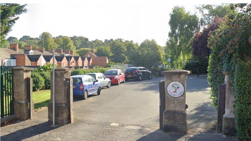 Entrance to Dysart Park in Grantham