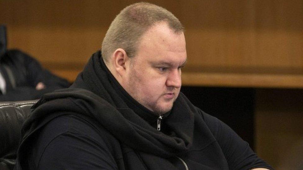 Kim Dotcom in court in 2015