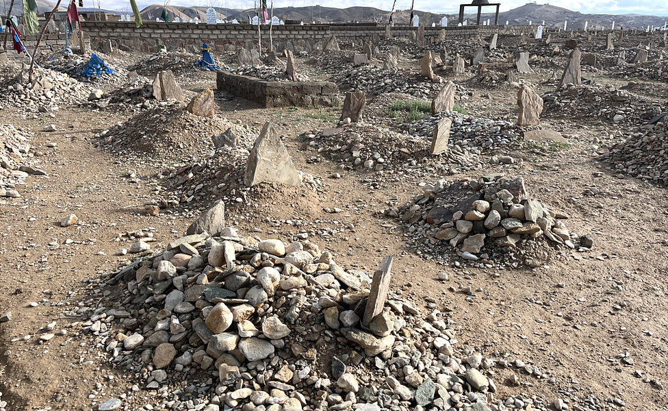 A burial ground in the hills in Afghanistan's Ghor province