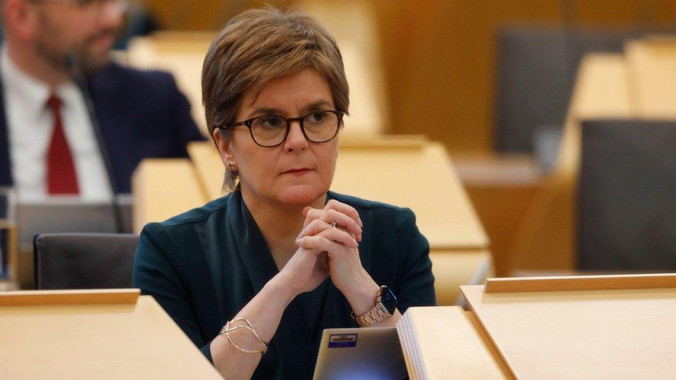 First Minister Nicola Sturgeon in parliament