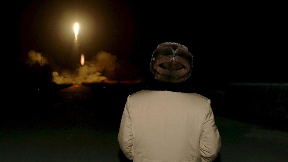 North Korean leader Kim Jong Un watches the ballistic rocket launch drill of the Strategic Force of the Korean People"s Army (KPA) at an unknown location, in this undated file photo released by North Korea"s Korean Central News Agency (KCNA) in Pyongyang on March 11, 2016.