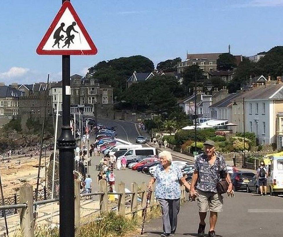 Banksy road sign in Clevedon