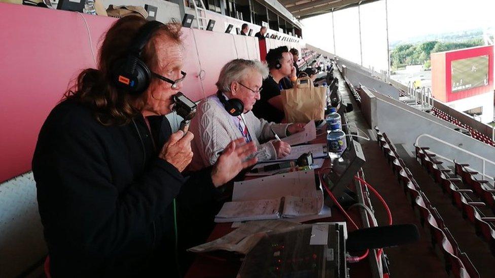 Mike Pejic commentating for BBC Radio Stoke