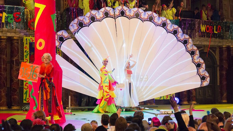 Andrew Logan, Scarlett Cannon, Edwina Orr at the Globe in 2014