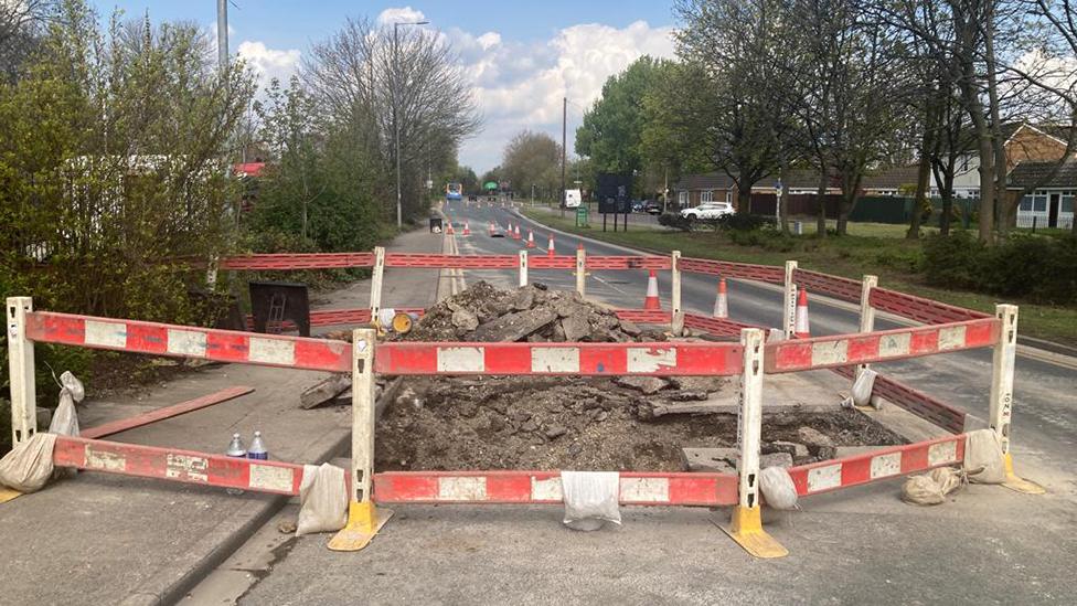 Roadworks on Rawling Way