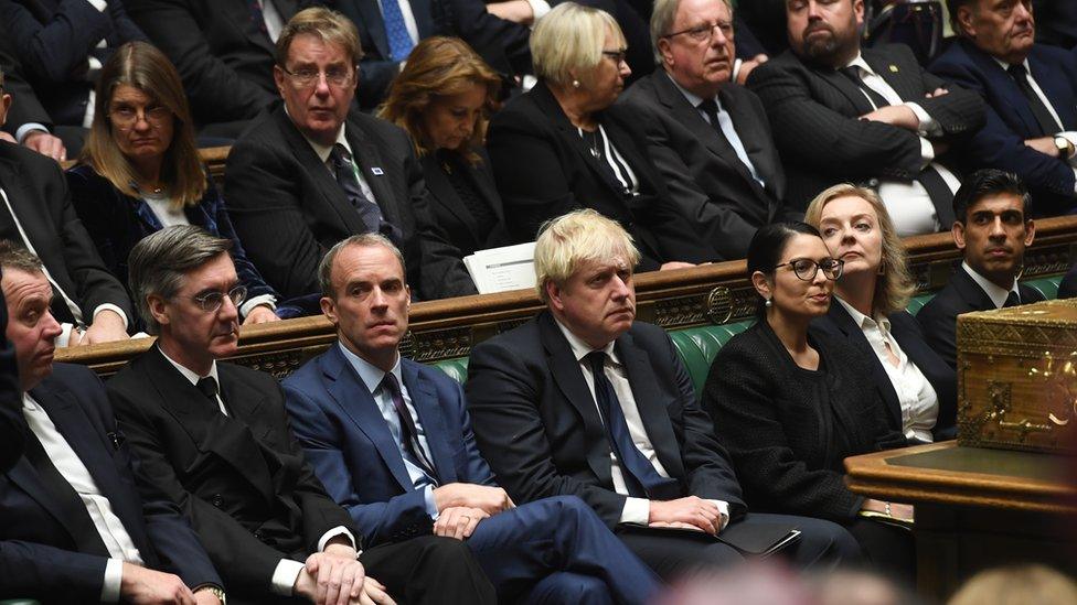 Government front bench in the Commons