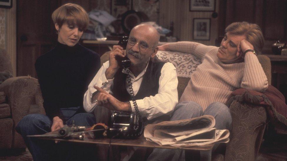 Una Stubbs, Warren Mitchell as Alf Garnett and Anthony Booth.