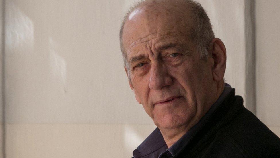 Ehud Olmert in court in Jerusalem on 10 February 2016