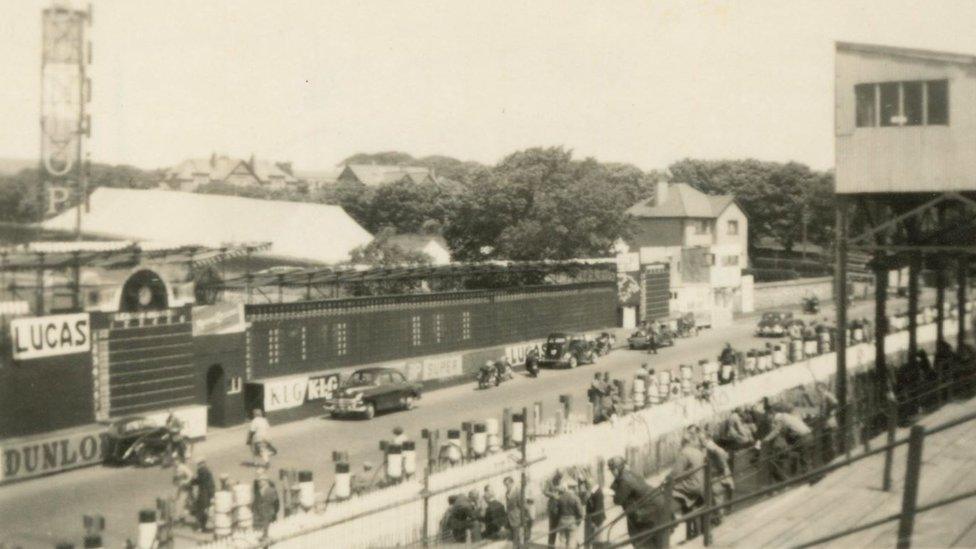 Old photo of TT scoreboard