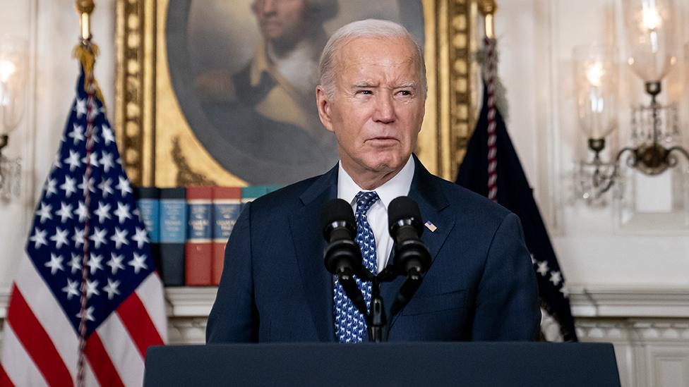 Biden speaking at the White House