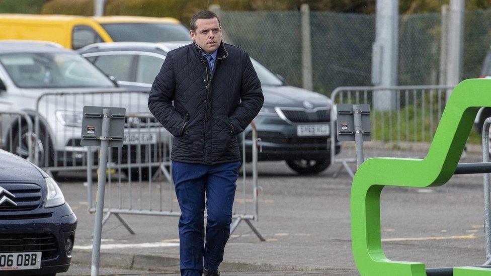 Scottish Conservative leader Douglas Ross has arrived at a count in Inverness