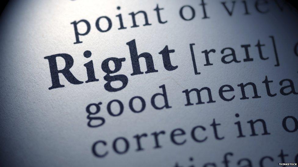 Picture saying 'Right'