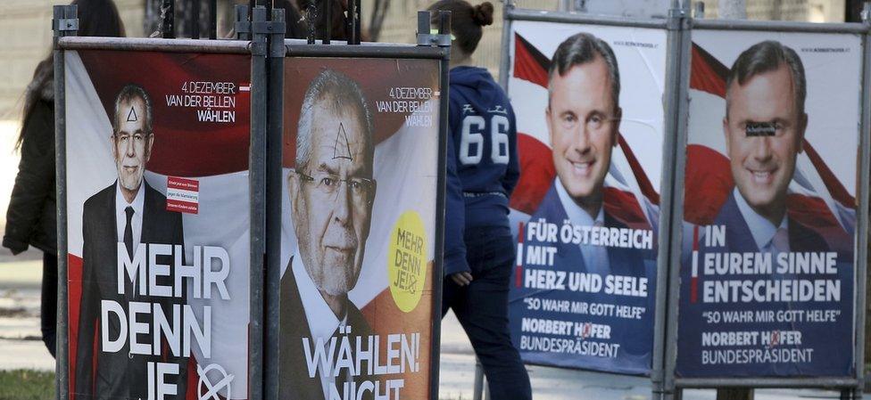 Election posters in Vienna on 22 Nov