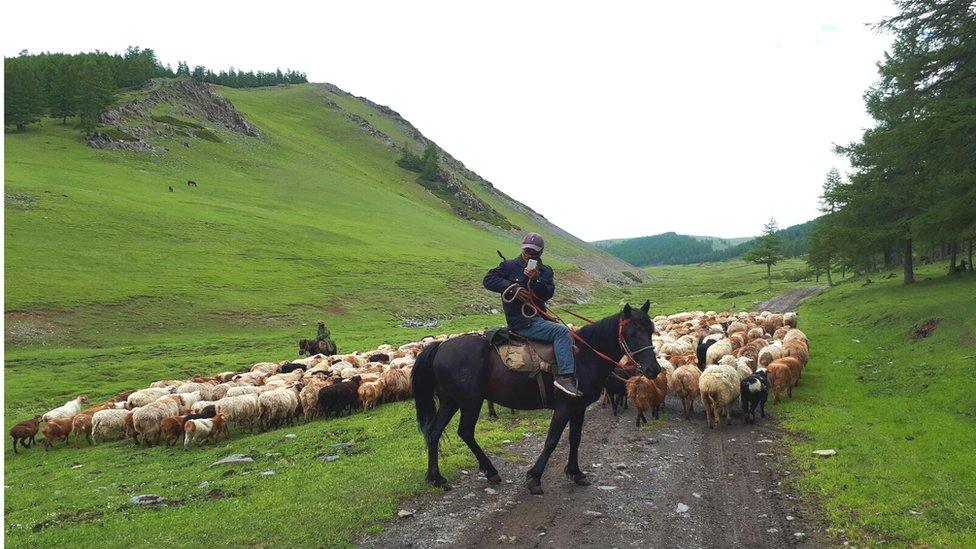 Uyghur, Kazak and Hui people live along the course