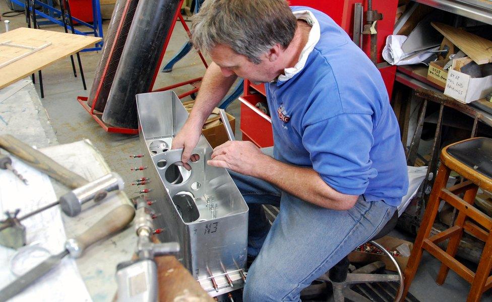 Working on a Hawker Hart fuel tank